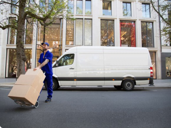 SIE team member delivering packages